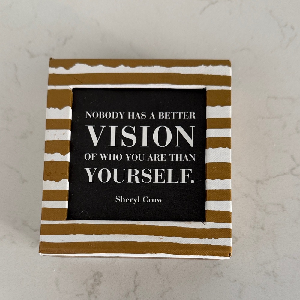 Green Inspired - Gold and White Striped Inspirational Quote Box